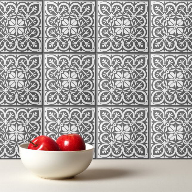 Dark grey pattern Portuguese Mediterranean  Tile (Creator Uploaded)