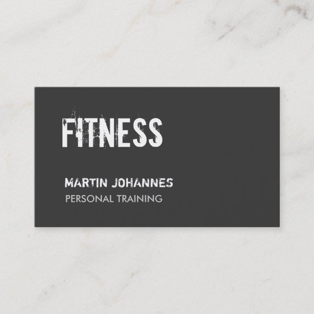 Dark Grey Personal Trainer Standard Business Card (Front)