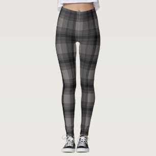 Dark Grey Plaid Leggings