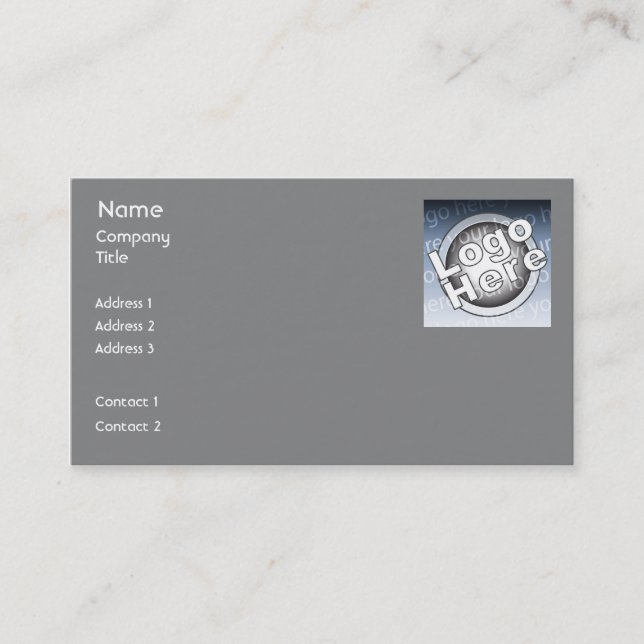 Dark Grey Plain Business Business Card (Front)