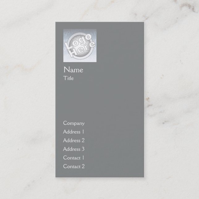 Dark Grey Plain Vertical - Business Card (Front)