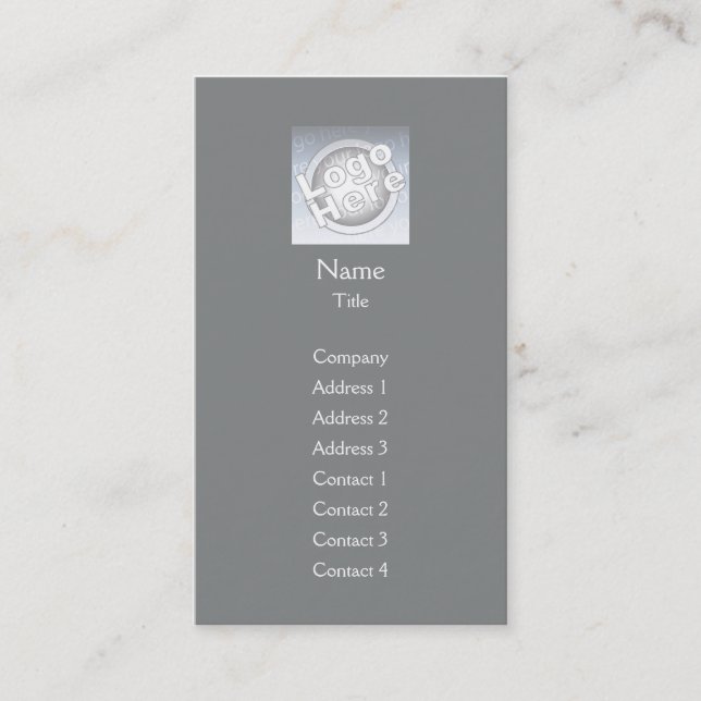 Dark Grey Plain Vertical - Business Card (Front)