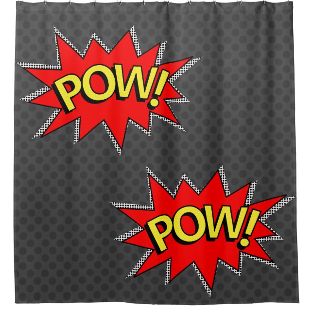 Dark Grey - "POW!" "POW!"Comic Book Superhero (Front)