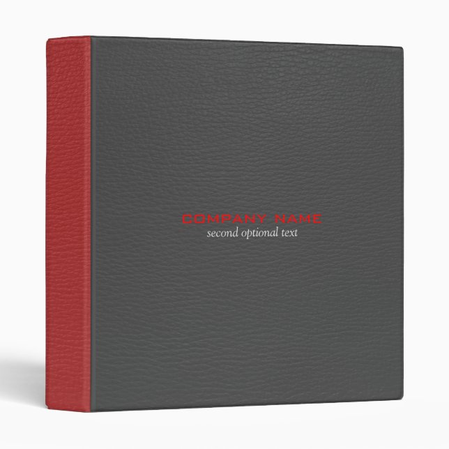 Dark Grey & Red Faux Leather Look Customized Binder (Front/Spine)