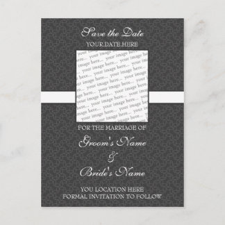 Dark Grey Save the Date Postcard