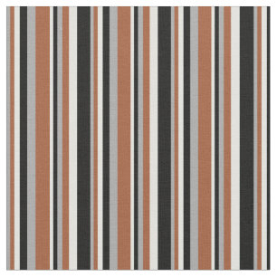 Dark Grey, Sienna, Light Cyan & Black Coloured Fabric