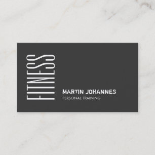 Dark Grey Sport Personal Trainer Business Card