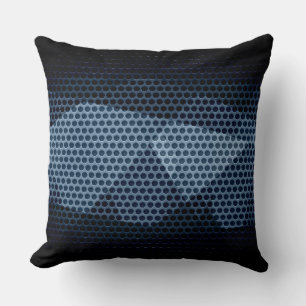 Dark Grey Stainless Steel Metal Hole Throw Pillow