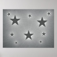 Dark Grey Stars in the Night Sky Poster