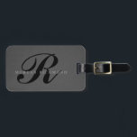 Dark Grey Stylish Monogram Luggage Tag<br><div class="desc">Personalize with your own details for a one-of-a-kind monogram design</div>