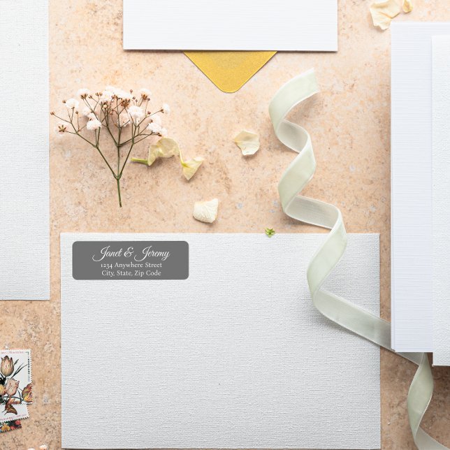 Dark Grey Stylized Names Wedding Return Address (In Situ Wedding)