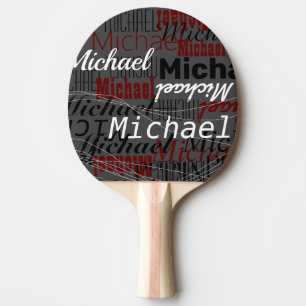 Dark Grey TableTennis with player's name Ping Pong Paddle