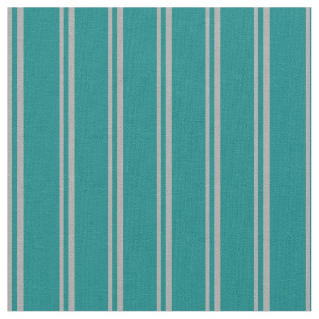 Dark Grey & Teal Striped/Lined Pattern Fabric (Close Up)
