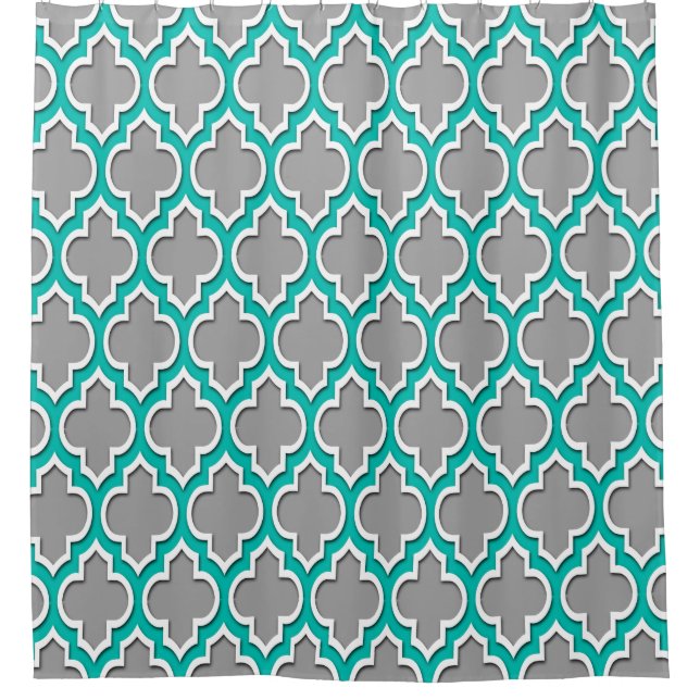 Dark Grey Teal White XL Moroccan #4DS (Front)