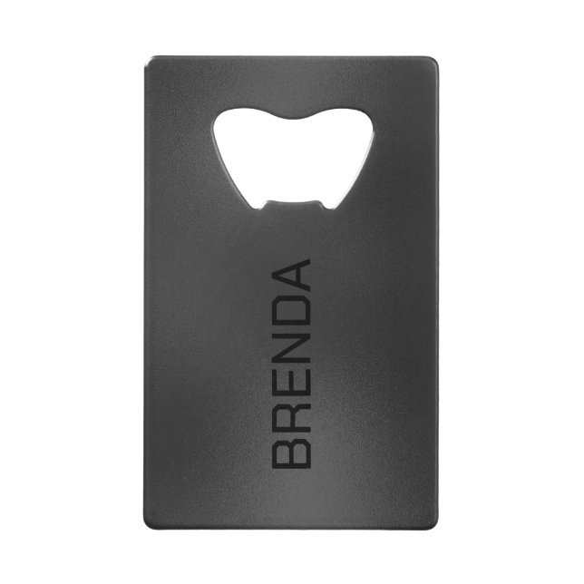 Dark Grey textured background Credit Card Bottle Opener (Front)