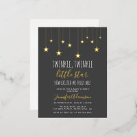 Dark Grey Twinkle Little Star Baby Shower