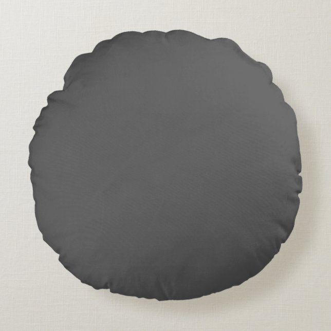 Dark Grey Uni Colour Round Pillow (Front)