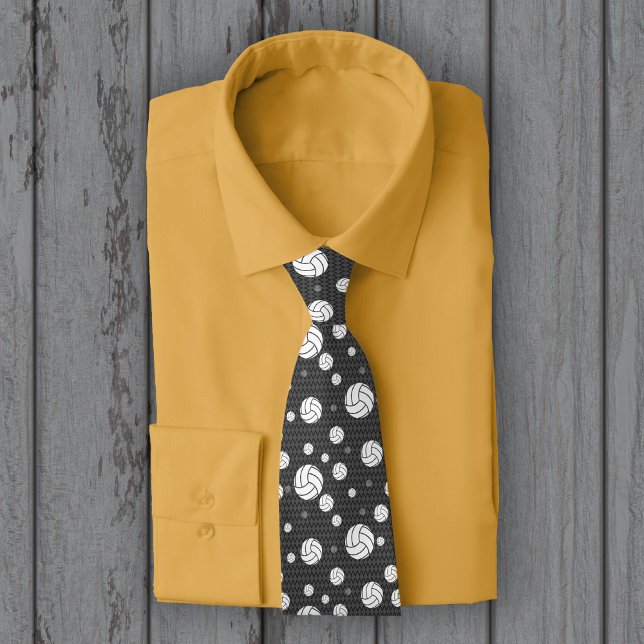 Dark Grey Volleyball Chevron Patterned Tie (Creator Uploaded)