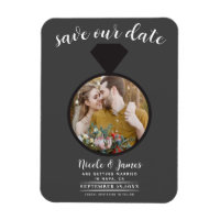 Dark Grey Wedding Ring Photo Save the Date
