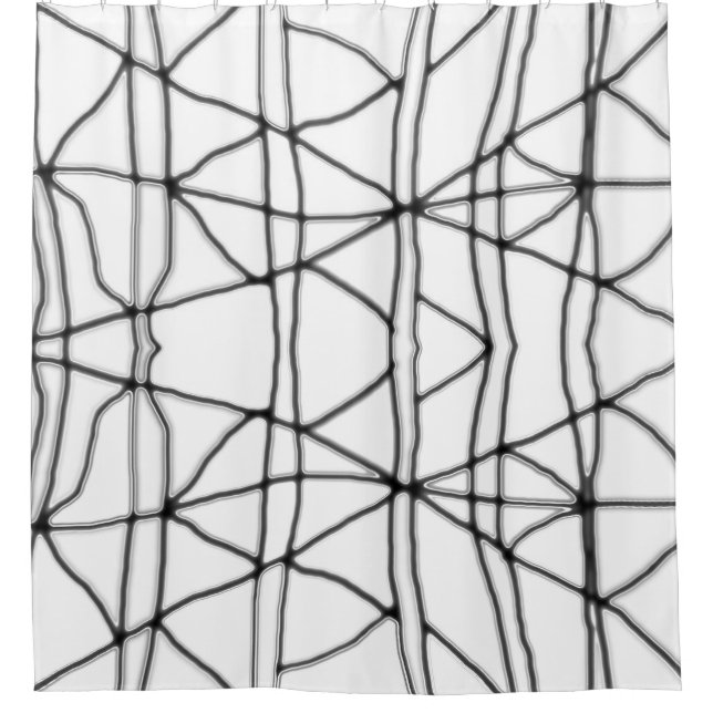 Dark Grey & White Abstract Shower Curtain (Front)