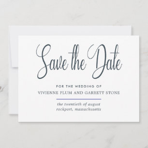 Dark Grey & White Calligraphy Save the Date