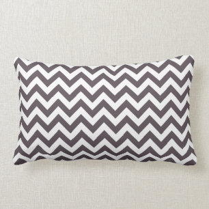 Dark Grey White Chevron Pattern Lumbar Pillow