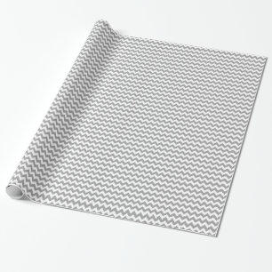 Dark Grey White Chevron Zig-Zag Pattern Wrapping Paper