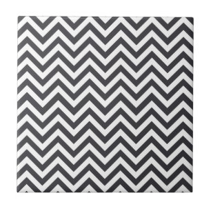 Dark Grey & White Zigzag Pattern Tile