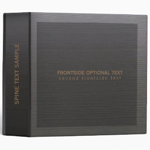 Dark Grey Wood Grain Print Monogram Binder