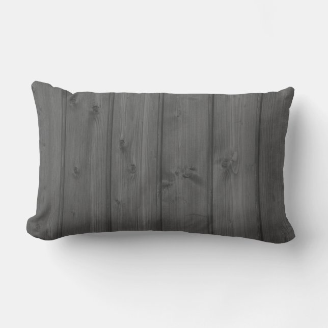 Dark Grey Wood Texture Outdoor Pillow (Front)