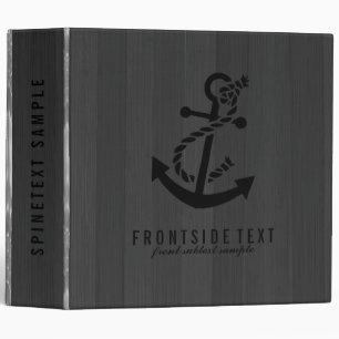 Dark Grey Wood With Nautical Anchor Binder