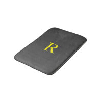 Dark Grey Yellow Grey Monogram Initial Cute Cool