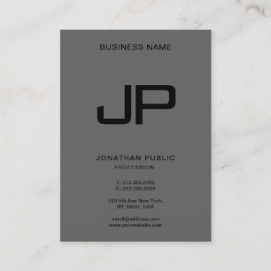 Dark Grey Your Custom Text Monogram Elegant Mighty Business Card