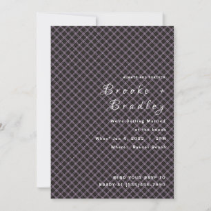 Dark Grid Luxe Wedding Invitation