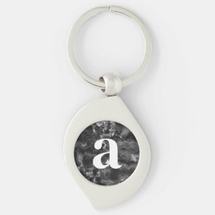 Dark Grunge Abstract Black Marble design Keychain
