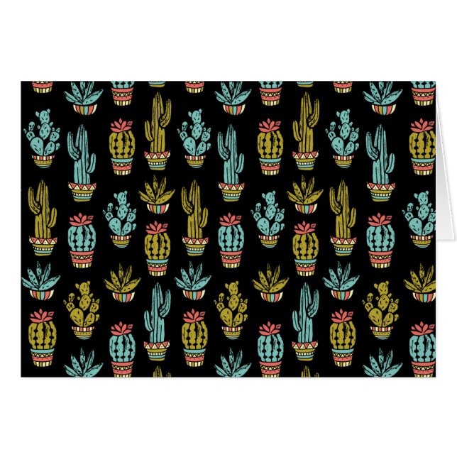 Dark Grunge Cactus Pattern (Front Horizontal)