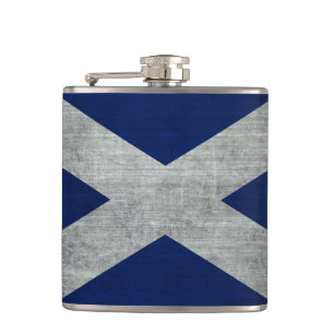 Dark Grunge Flag of Scotland Hip Flask