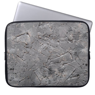 Dark grunge textured background, Cracked stone wal Laptop Sleeve