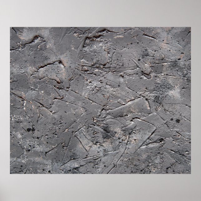 Dark grunge textured background, Cracked stone wal Poster (Front)