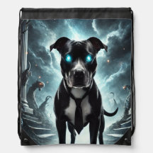  Dark Guardian: Black Pitbull with Hypnotic Gaze
