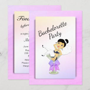 Dark Haired Bachelorette Party Invitation