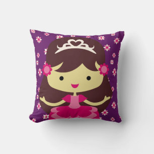 Dark Haired  Little Princess Pillow