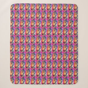 Dark-haired mermaid beauty  sherpa blanket
