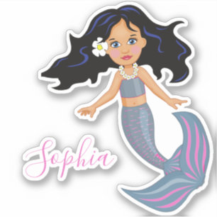 Dark Haired  Mermaid Pink Cute Personal Stationary