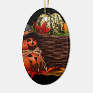 Dark Halloween Design Ceramic Ornament