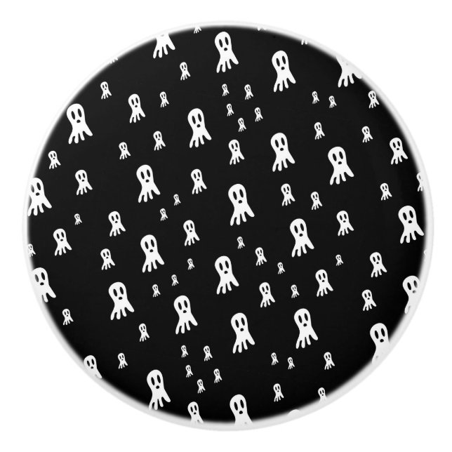 Dark Halloween Ghosts  Ceramic Knob (Front)