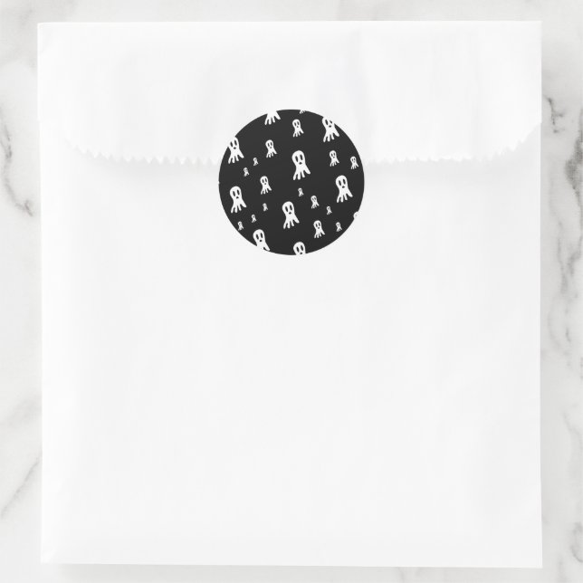 Dark Halloween Ghosts  Classic Round Sticker (Bag)