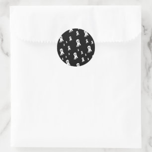 Dark Halloween Ghosts Classic Round Sticker