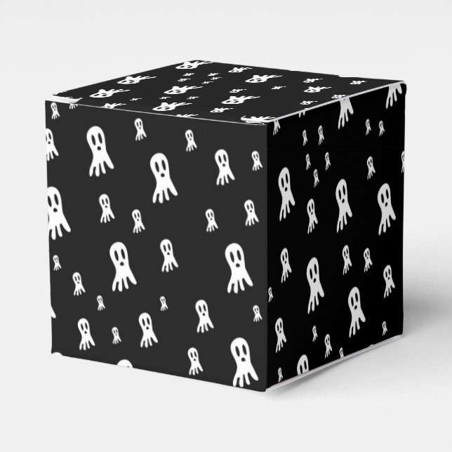 Dark Halloween Ghosts  Favor Box (Front Side)
