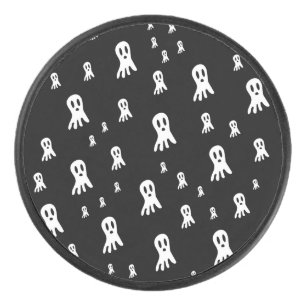 Dark Halloween Ghosts Hockey Puck